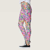 Trendy Abstracte kunst Kleurrijke Waterverf Paint Leggings (Links)