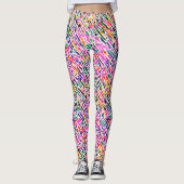 Trendy Abstracte kunst Kleurrijke Waterverf Paint Leggings (Voorkant)