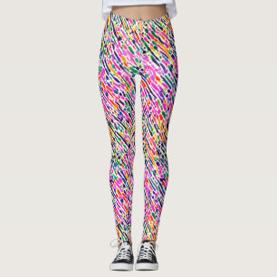 Trendy Abstracte kunst Kleurrijke Waterverf Paint Leggings