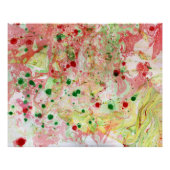 Trendy Abstracte kunst roze roodgeel groen modern Perfect Poster (Voorkant)