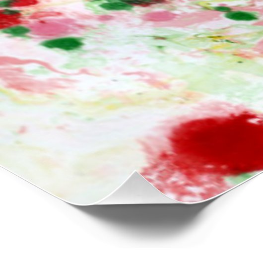 Trendy Abstracte kunst roze roodgeel groen modern Perfect Poster (Hoek)