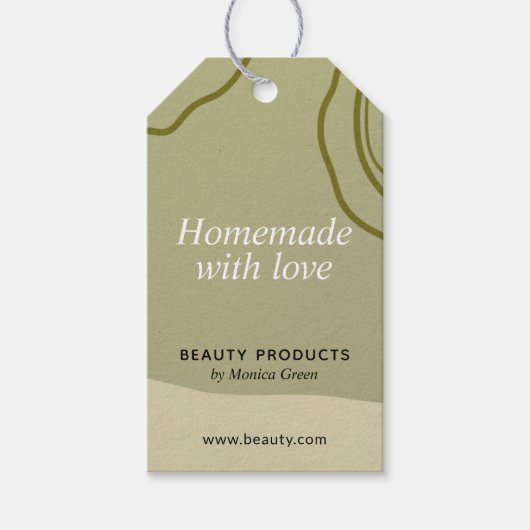 Trendy Abstracte minimalistische zelfgemaakte busi Cadeaulabel (Voorkant)