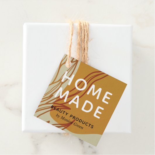 Trendy Abstracte minimalistische zelfgemaakte scho Bedankjes Labels (In situ)