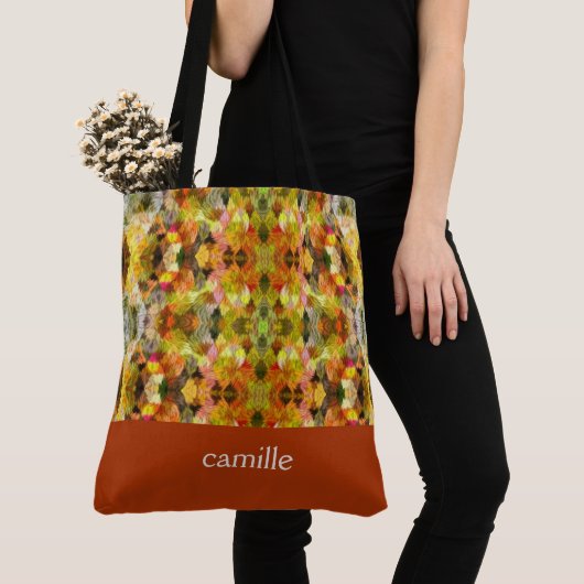 Trendy Abstracte Monogrammed Canvas tas (Dichtbij)