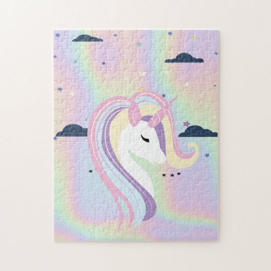 Trendy Abstracte Ombre Unicorn Stars Legpuzzel (Verticaal)