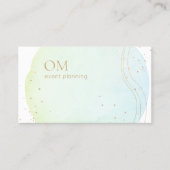 Trendy Abstracte Ombre Waterverf met Gold Accents Visitekaartje (Voorkant)
