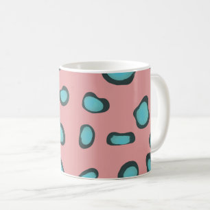 Trendy Abstracte roze en blauwe luipaardvlekken Koffiemok