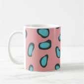 Trendy Abstracte roze en blauwe luipaardvlekken Koffiemok (Links)