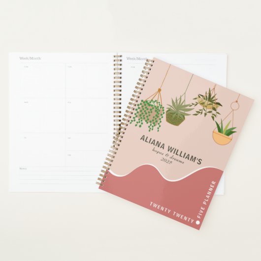 Trendy Abstracte Roze Tuinman 2025 Planner (Display)
