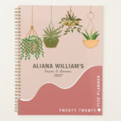 Trendy Abstracte Roze Tuinman 2025 Planner (Voorkant)