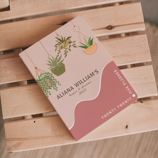 Trendy Abstracte Roze Tuinman 2025 Planner