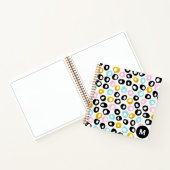 Trendy Abstracte Stippenpatroon Monogram Notitieboek (Binnen)
