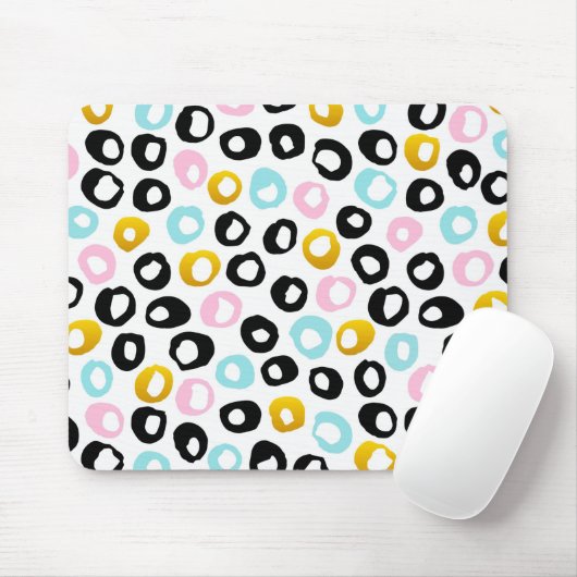 Trendy abstracte stippenpatroon muismat (Met muis)