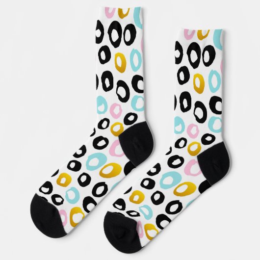 Trendy abstracte stippenpatroon sokken (Links)