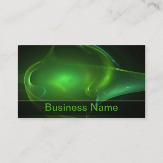 Trendy Abstracte Techno Green Bubble Streak Visitekaartje (Voorkant)