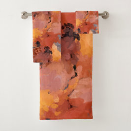 Trendy Abstracte Terracotta Roest Bruin Bad Handdoek
