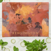 Trendy Abstracte Terracotta Roest Bruin Theedoek (Gevouwen)