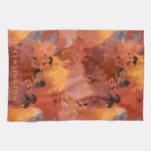Trendy Abstracte Terracotta Roest Bruin Theedoek (Horizontaal)
