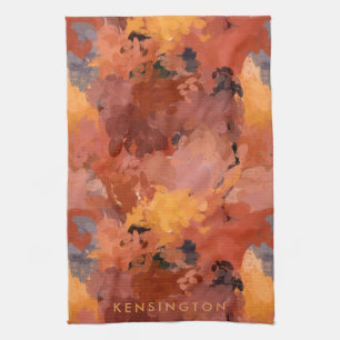 Trendy Abstracte Terracotta Roest Bruin Theedoek