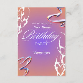 Trendy abstracte verjaardagsuitnodiging met verloo kaart