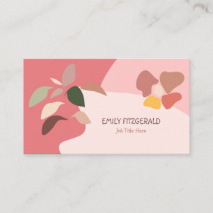 Trendy Abstracte vorm Leaf roze beige Girly Visitekaartje