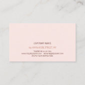 Trendy Abstracte vorm Leaf roze beige Girly Visitekaartje (Achterkant)