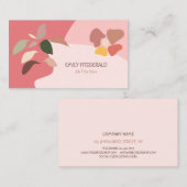 Trendy Abstracte vorm Leaf roze beige Girly Visitekaartje (Voorkant / Achterkant)