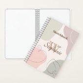 Trendy Abstracte vorm schetst lederen monogram Notitieboek (Binnen)