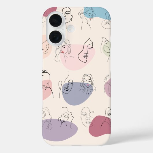 Trendy Abstracte vrouw Line Art iPhone Case (Achterkant)