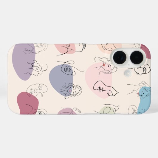 Trendy Abstracte vrouw Line Art iPhone Case (Achterkant (horizontaal))