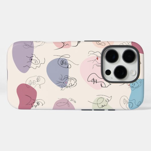 Trendy Abstracte vrouw Line Art iPhone Case (Achterkant (horizontaal))