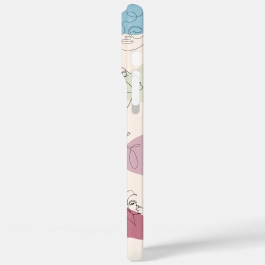 Trendy Abstracte vrouw Line Art iPhone Case (Achterkant / Links)