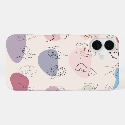 Trendy Abstracte vrouw Line Art iPhone Case iPhone Hoesje (Achterkant horizontaal)