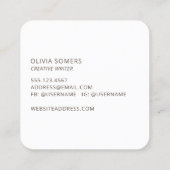 Trendy Abstracte Waterverf Roos Gold Glitter Vierkante Visitekaartje (Achterkant)