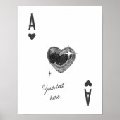 Trendy Ace of Hearts Custom Print Poker Kaart (Voorkant)