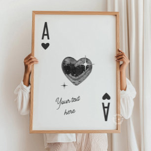 Trendy Ace of Hearts Custom Print Poker Kaart