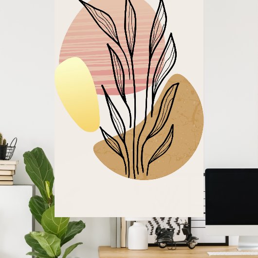 Trendy achtergrondontwerp  poster (Thuiskantoor)