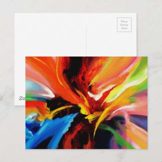 Trendy Acrylverf Sjabloon Moderne Abstracte Briefkaart (Voorkant / Achterkant)