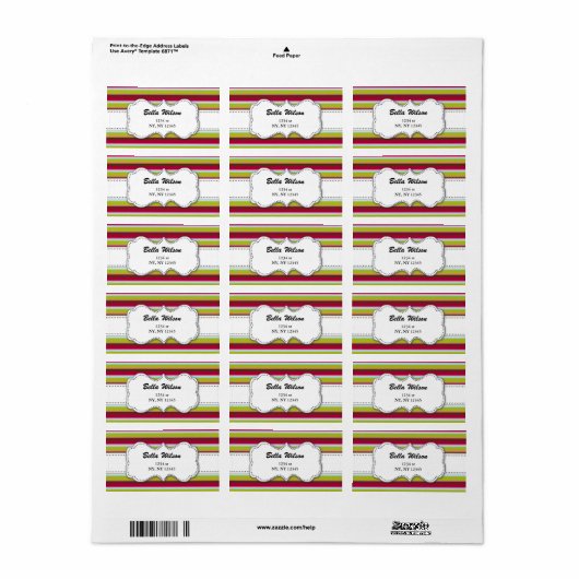 Trendy adreslabel etiket (Full Sheet)