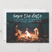 Trendy Adventure Bonfire Wedding Save the Date (Voorkant)