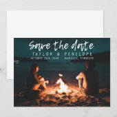 Trendy Adventure Bonfire Wedding Save the Date (Voorkant / Achterkant)