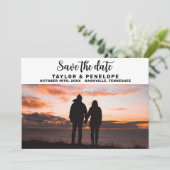 Trendy Adventure Travel Wedding Save the Date (Staand voorkant)