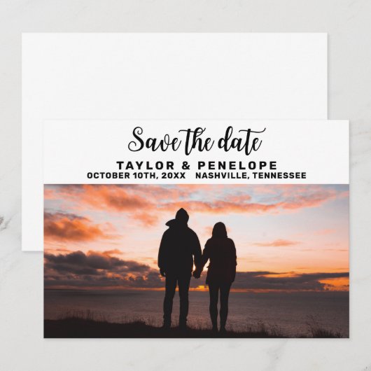 Trendy Adventure Travel Wedding Save the Date (Voorkant / Achterkant)