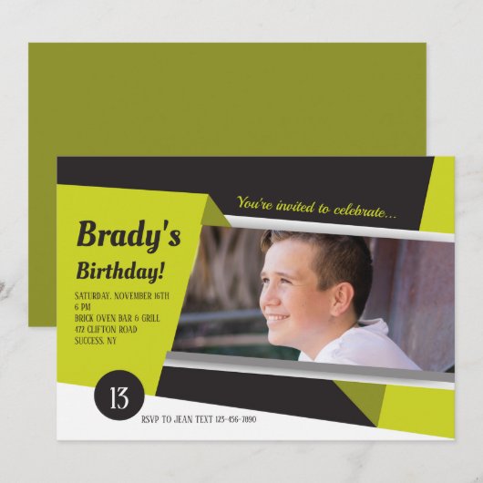 Trendy Afbeelding foto-uitnodiging Kaart (Voorkant / Achterkant)