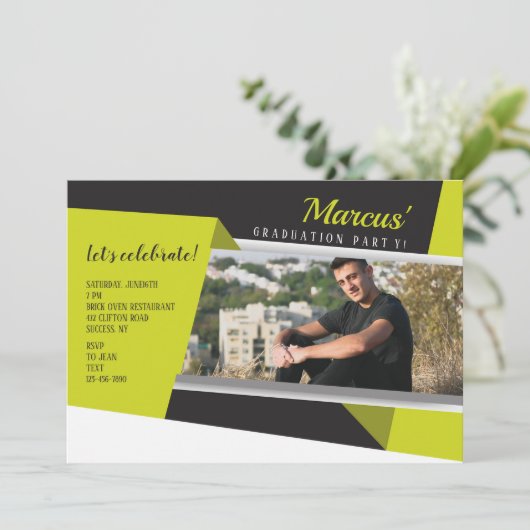 Trendy Afbeelding Fotouitnodiging Kaart (Staand voorkant)