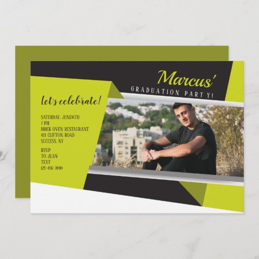 Trendy Afbeelding Fotouitnodiging Kaart (Voorkant / Achterkant)