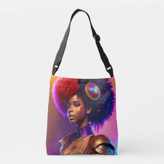 Trendy Afro Steampunk Meisje Crossbody Tas (Achterkant)