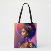 Trendy Afro Steampunk Meisje Tote Bag (Voorkant)