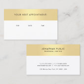 Trendy Afspraakherinnering Gold Look Sjabloon Afsprakenkaartje (Voorkant / Achterkant)
