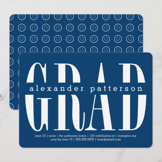 Trendy Afstudeerder Aangepaste Afstuderen kleuren Kaart (Voorkant / Achterkant)